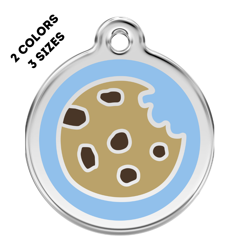 Cookie ID Pet Tag - Stainless Steel and Enamel Engraved and Personalized Pet ID Tag