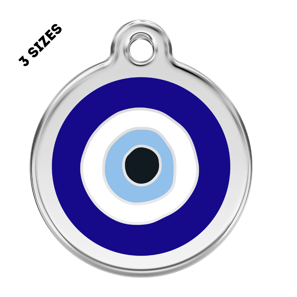 Stainless Steel and Enamel Evil Eye ID Pet Tag