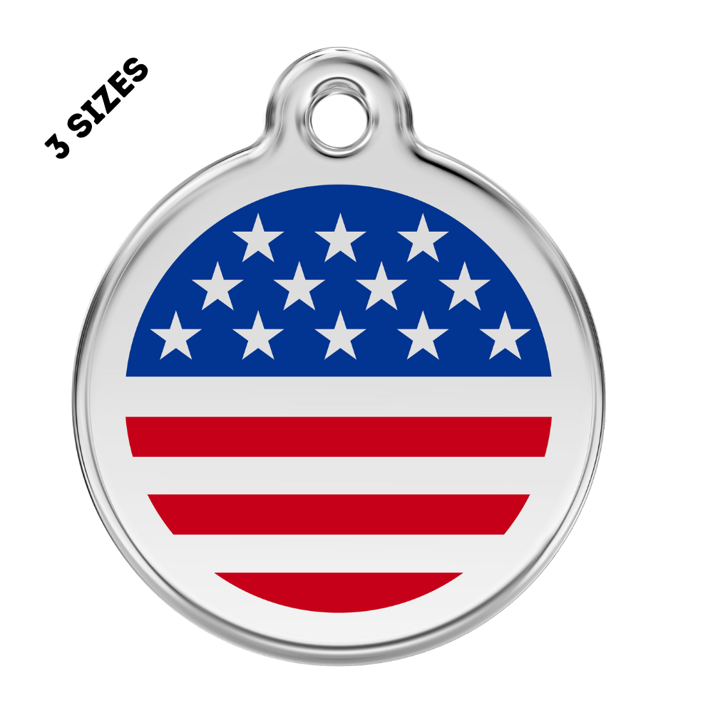 American Flag Pet Tag