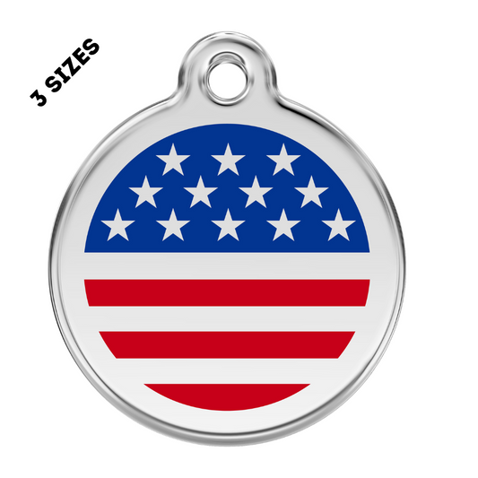 American Flag Pet Tag
