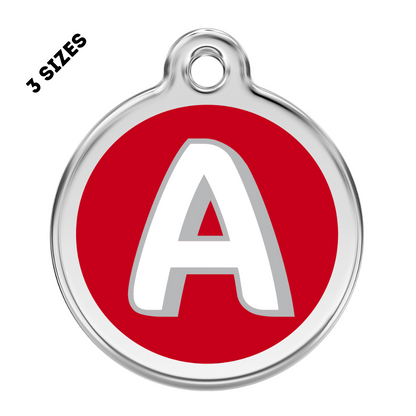 Stainless Steel and Enamel Letter A Pet ID Tag