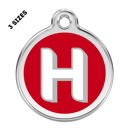Stainless Steel and Enamel Letter H Pet ID Tag