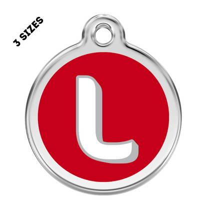 Stainless Steel and Enamel Letter L Pet ID Tag