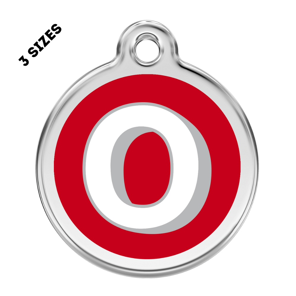 Stainless Steel and Enamel Letter O Pet ID Tag