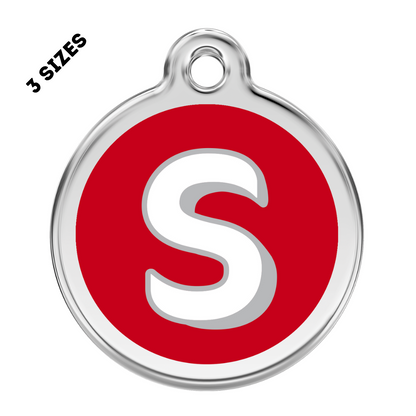 Stainless Steel and Enamel Letter S Pet ID Tag