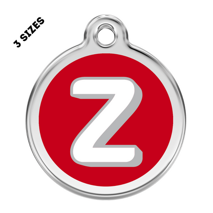 Stainless Steel and Enamel Letter Z Pet ID Tag