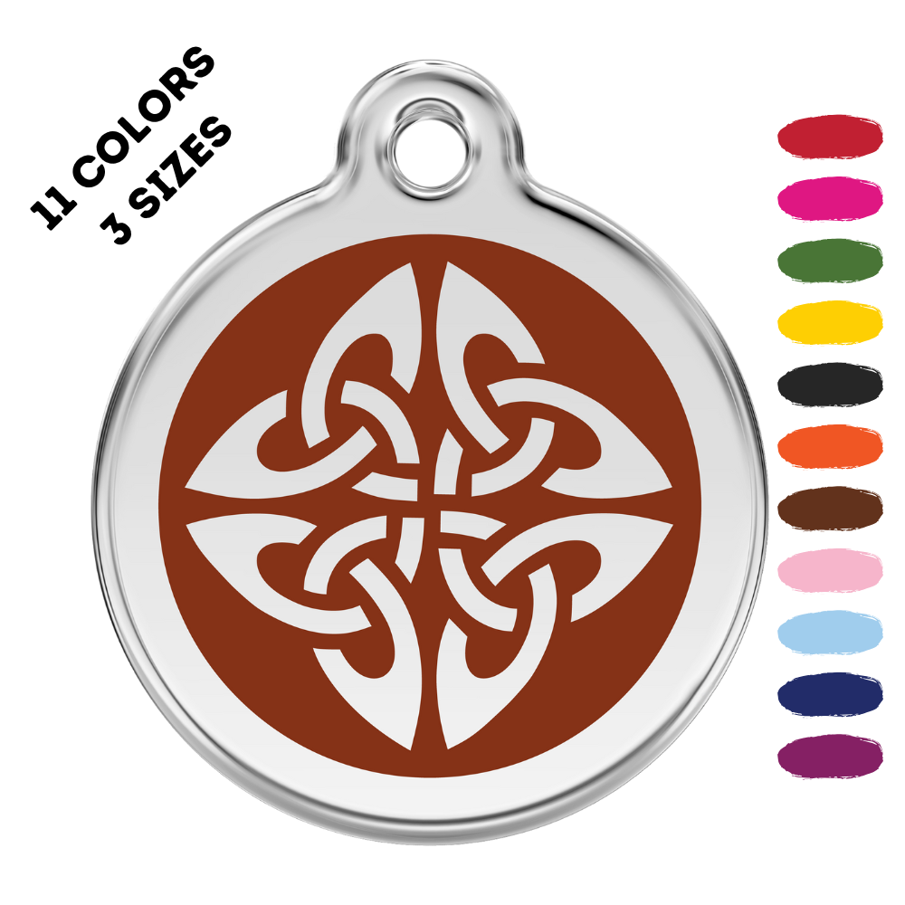 Tribal Arrow Stainless Steel And Enamel Brown Pet ID Tag