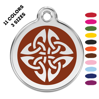 Tribal Arrow Stainless Steel And Enamel Brown Pet ID Tag