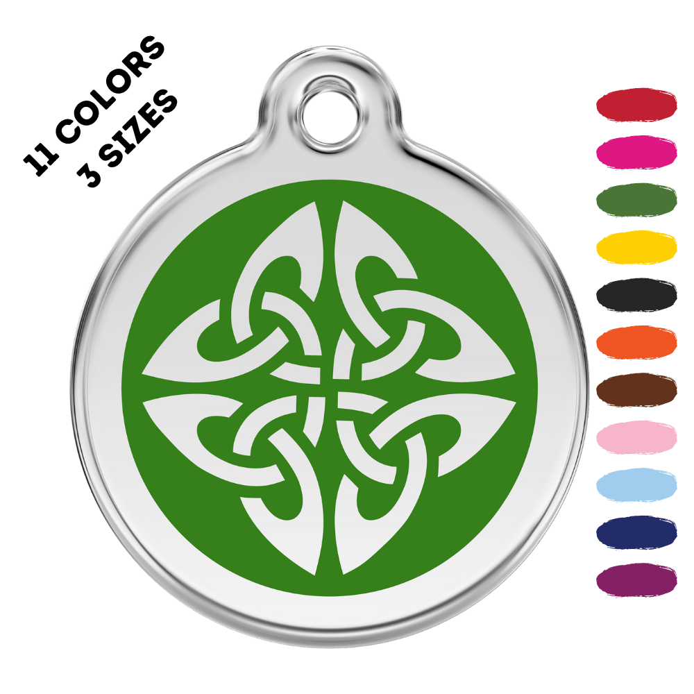 Tribal Arrow Stainless Steel And Enamel Green Pet ID Tag