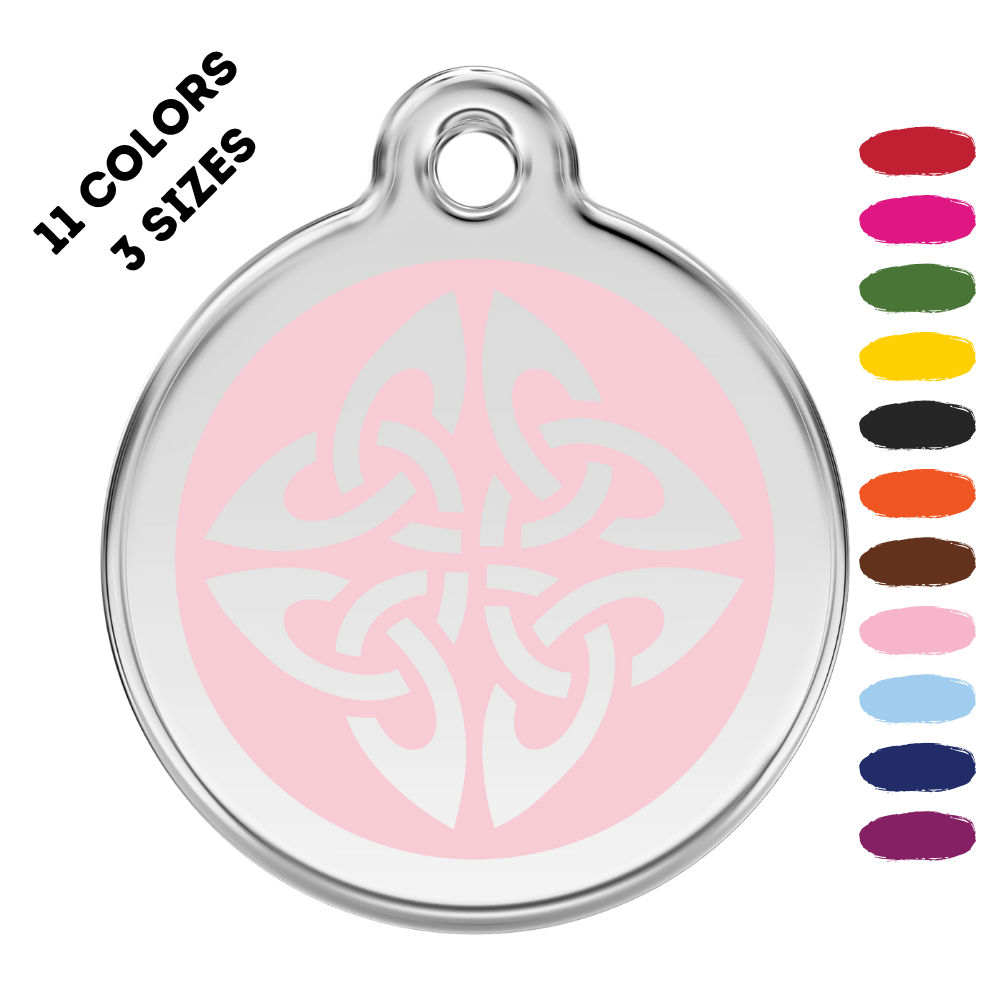 Tribal Arrow Stainless Steel And Enamel Light Pink Pet ID Tag
