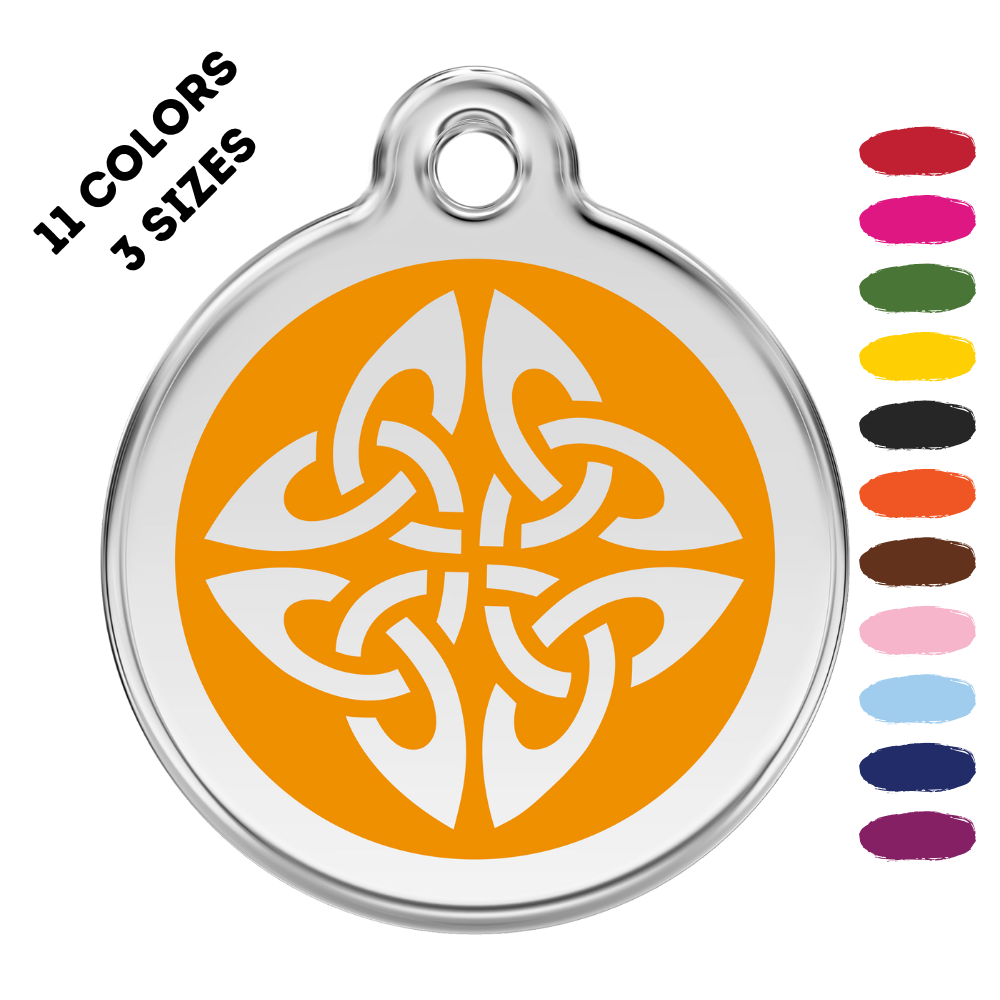 Tribal Arrow Stainless Steel And Enamel Orange Pet ID Tag