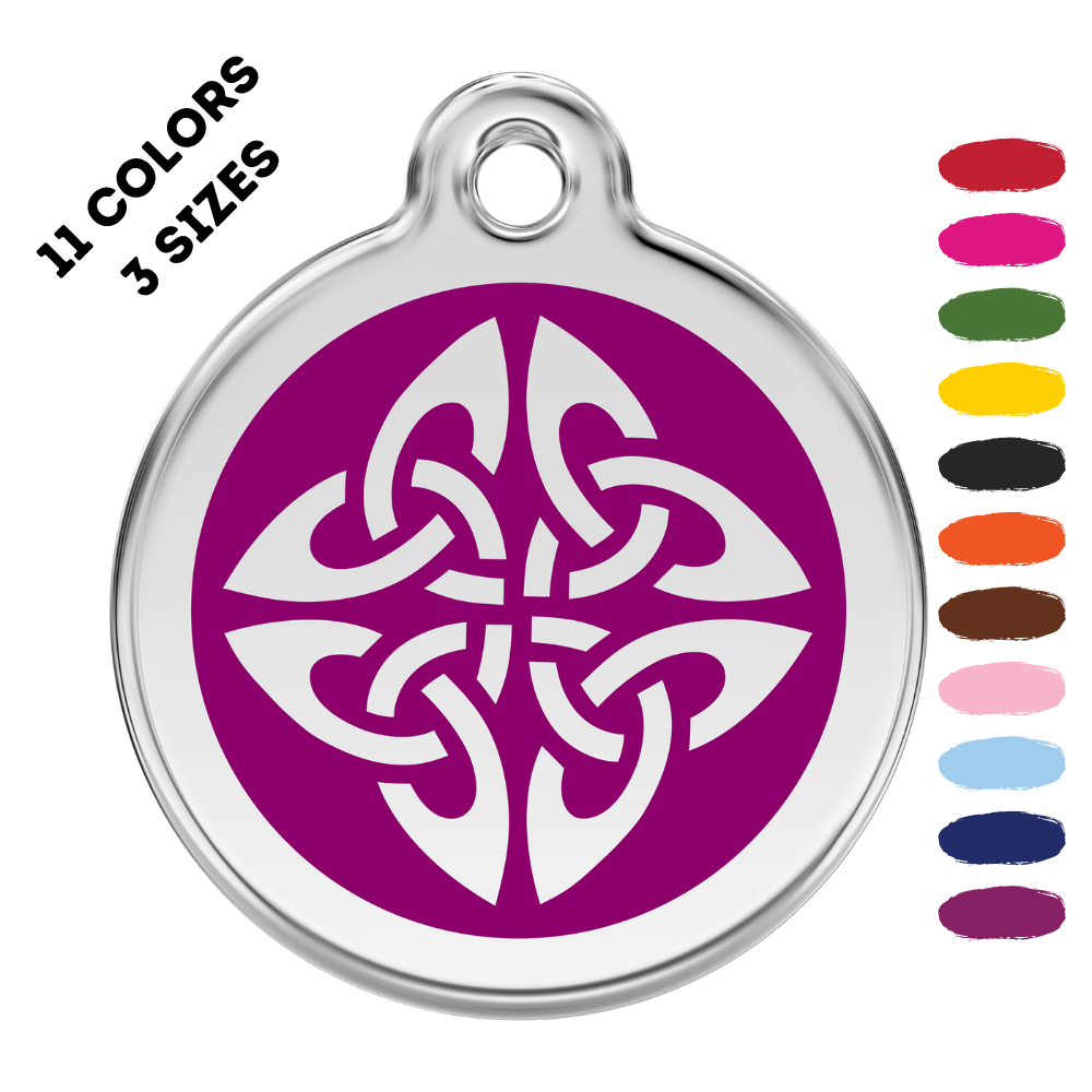 Tribal Arrow Stainless Steel And Enamel Purple Pet ID Tag