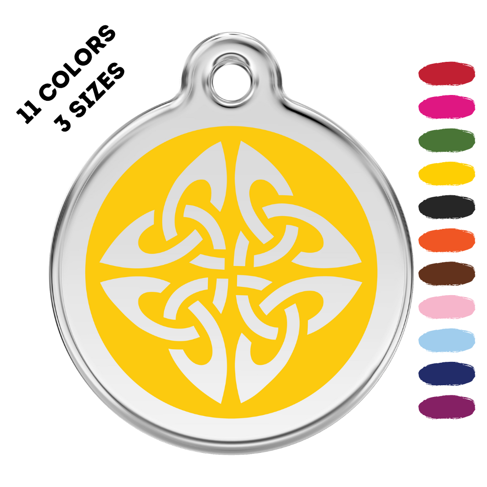 Tribal Arrow Stainless Steel And Enamel Yellow Pet ID Tag