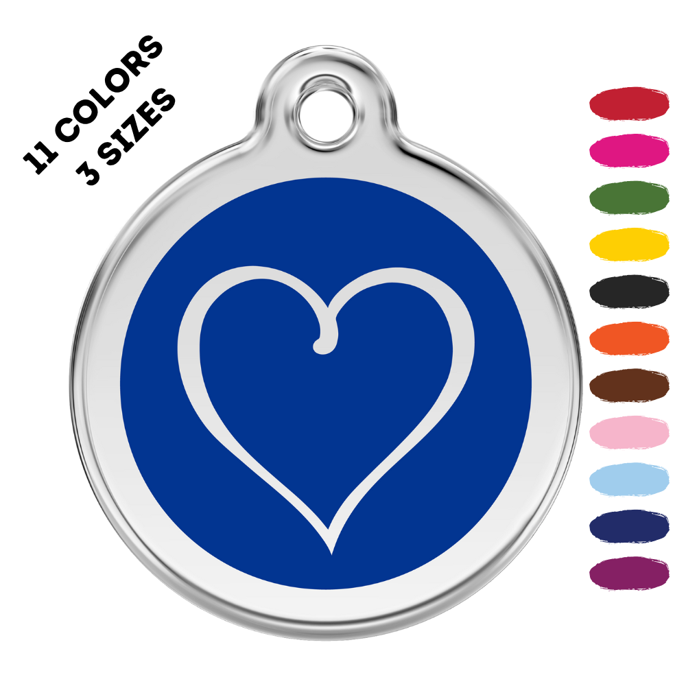 Tribal Heart Stainless Steel And Enamel Dark Blue Pet ID Tag