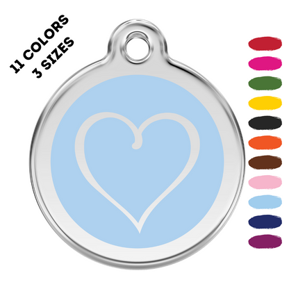 Tribal Heart Stainless Steel And Enamel Light Blue Pet ID Tag