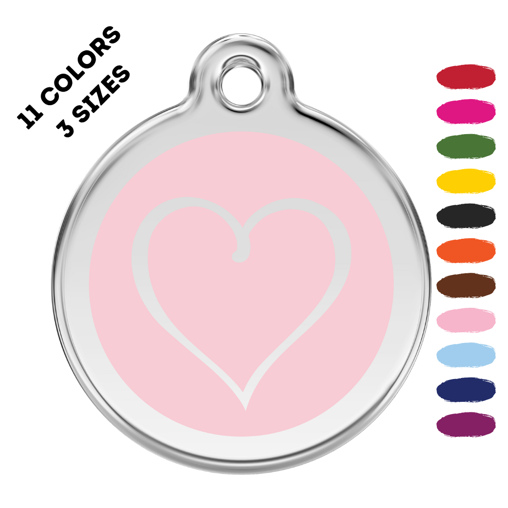 Tribal Heart Stainless Steel And Enamel Light Pink Pet ID Tag