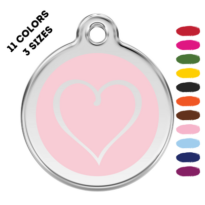 Tribal Heart Stainless Steel And Enamel Light Pink Pet ID Tag