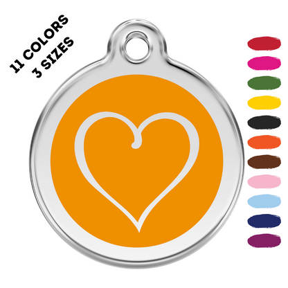 Tribal Heart Stainless Steel And Enamel Orange Pet ID Tag