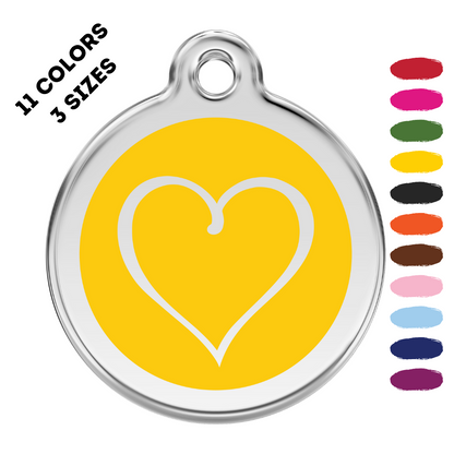 Tribal Heart Stainless Steel And Enamel Yellow Pet ID Tag
